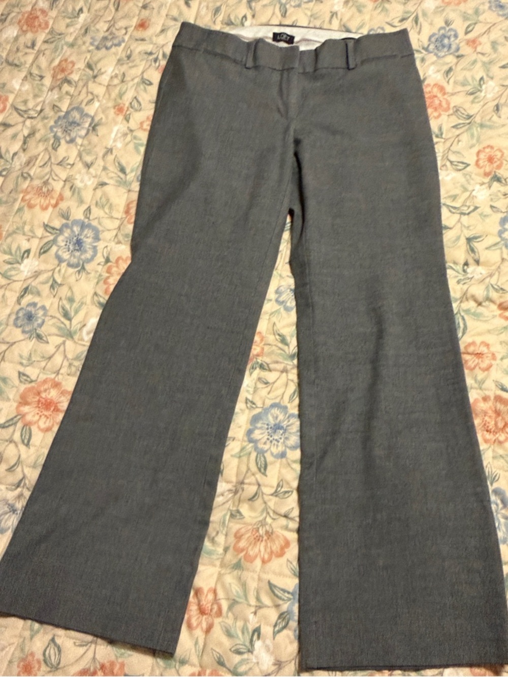 LOFT Gray Wide-Leg Flare trousers